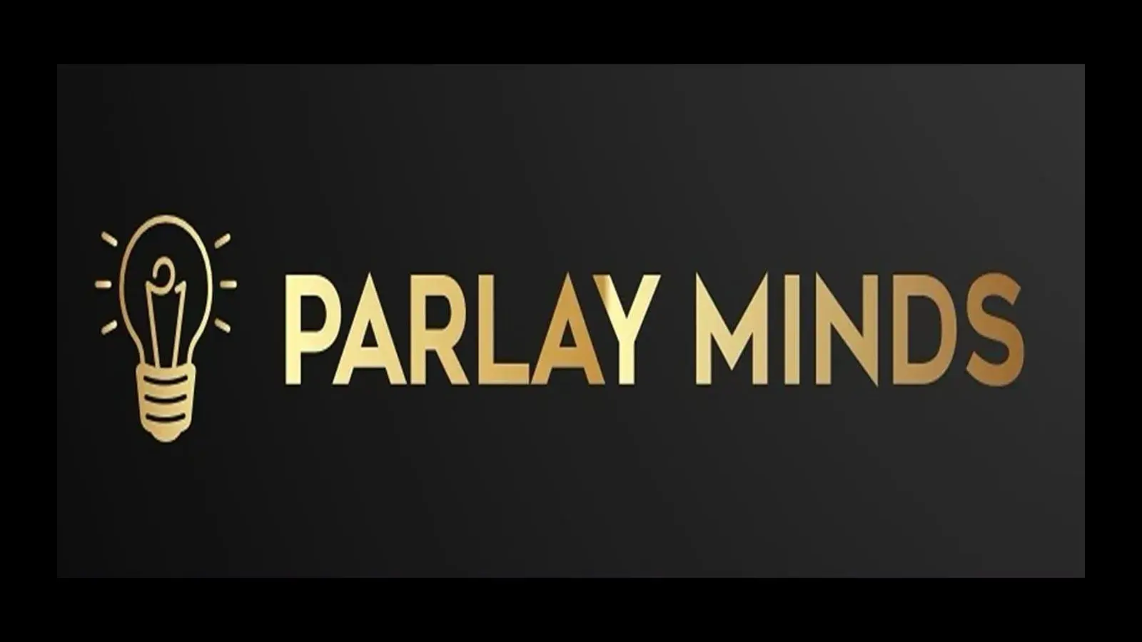 Parlay Minds gold wordmark and light-bulb logo on black, from its Whop page